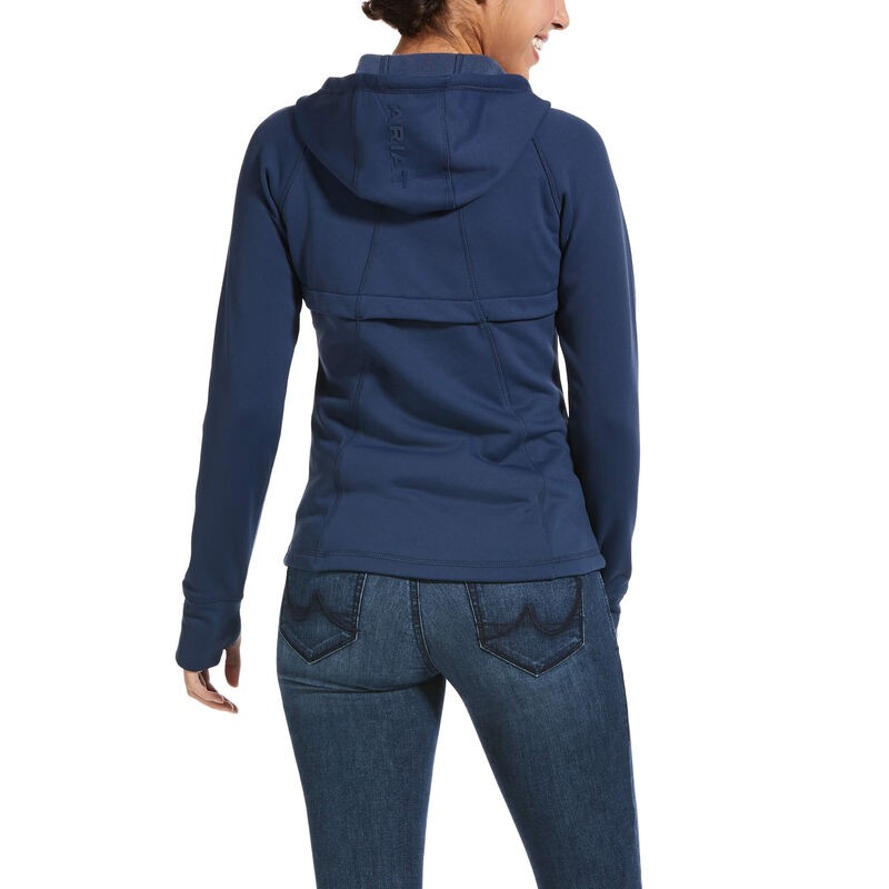 Ariat Women's Attain Full Zip Hoodie (Marine Blue) - Old Dairy Saddlery