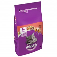 Whiskas 1+ Dry Cat Food (Beef) 2kg