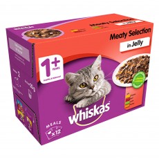 Whiskas 1+ Cat Pouches (Meaty Selection In Jelly) 12 x 100g