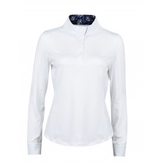 Dublin Ladies Ria Long Sleeve Competition Shirt (White/Navy)