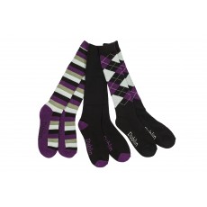 Dublin Socks 3 Pack (Black/Purple/ Grey)