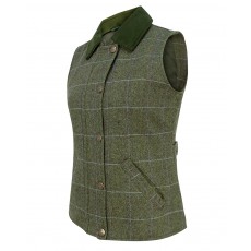 Hoggs of Fife Ladies Albany Lambswool Tweed Waistcoat (Green)