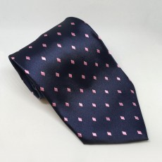 Equetech Diamond Show Tie (Navy/Pink)