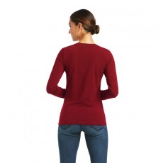 Ariat Women's International Logo Long Sleeve T-Shirt (Rhubarb)
