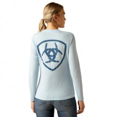 Ariat Women's Course Seal Long Sleeve T-Shirt (Cerulean Heather)