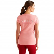 Ariat Womens Petal Font Short Sleeve T-Shirt (Flamingo Plume)