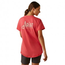 Ariat Women's Rebar Workman Graphic Ariat Logo Short Sleeve T-Shirt (Teaberry)