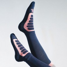 Woof Wear Long Bamboo Tech Riding Sock (Navy/Rose) Woof Wear Long Bamboo Tech Riding Sock (Navy/Rose)