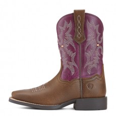 Ariat Youth Tombstone Square Toe Western (Vintage Bomber/Plum) Ariat Youth Tombstone Square Toe Western (Vintage Bomber/Plum)