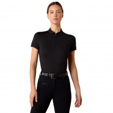 Ariat Womens Bandera 1/4 Zip Short Sleeve Polo (Black) Ariat Womens Bandera 1/4 Zip Short Sleeve Polo (Black)