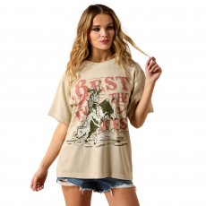 Ariat Womens Bull Rider Arched Short Sleeve T Shirt (French Oak) Ariat Womens Bull Rider Arched Short Sleeve T Shirt (French Oak)