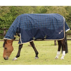 Mark Todd Lightweight Combo Turnout Rug Plaid (Navy, Beige & Royal)