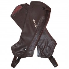 Mark Todd Adults Close Fit Soft Leather Chaps (Brown & Cream)