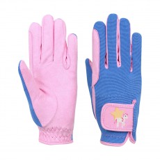 Little Rider Star in Show Children's Riding Gloves  (Prism Pink/Regatta Blue)