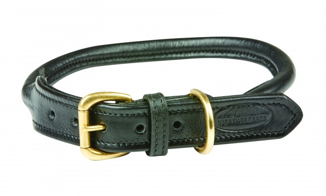 Weatherbeeta Rolled Leather Dog Collar (Black)