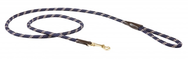 Weatherbeeta Rope Leather Dog Lead (Navy/Brown)