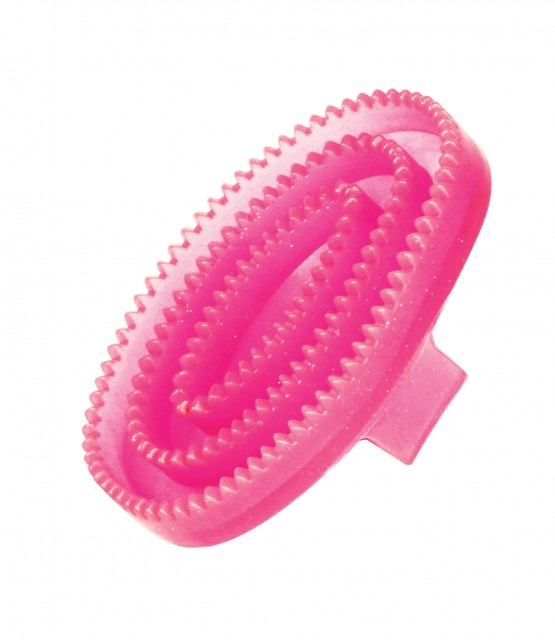 Roma Rubber Curry Comb (Pink Glitter Small)