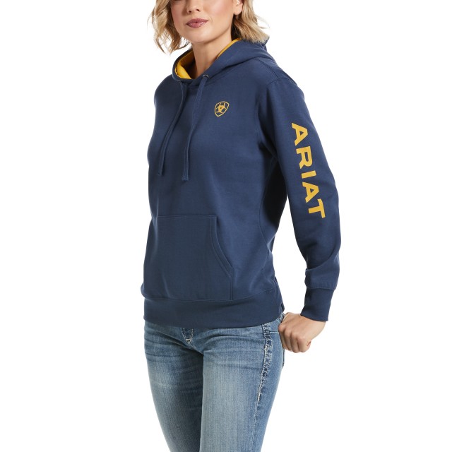 Ariat Women's Real Arm Logo Hoodie (Marine Blue)