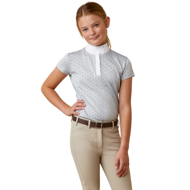 Ariat Youth Aptos Show Shirt (Pearl Grey Dot)