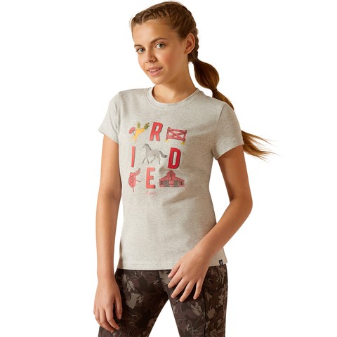 Ariat Youth Iconic Ride Short Sleeve T-Shirt (Heather Grey)