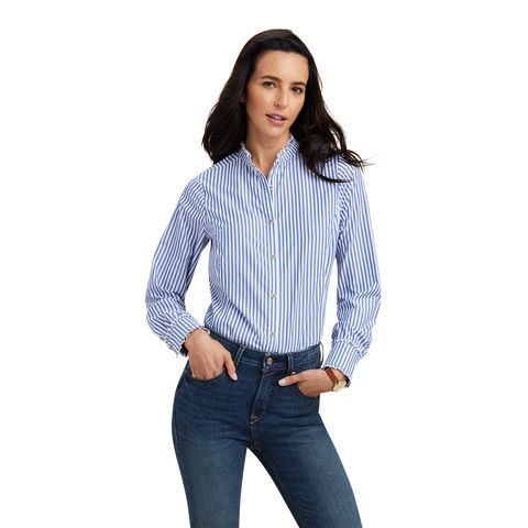 Ariat Womens Clarion Blouse (Sky Pinstripe)