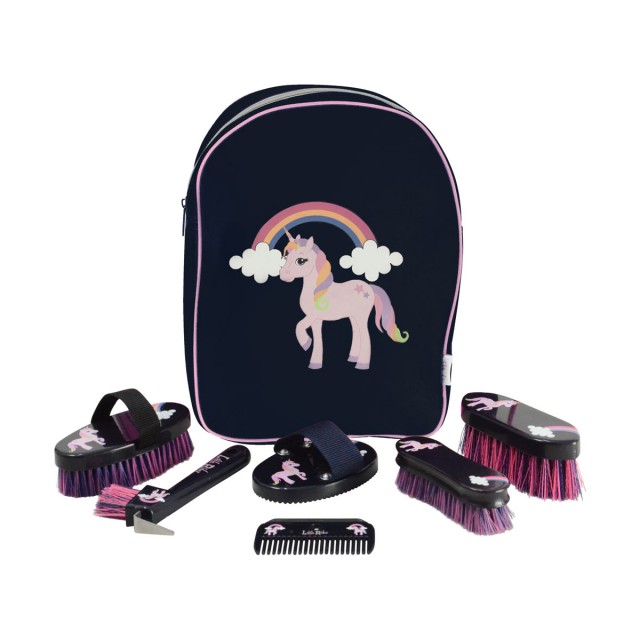 Little Rider Little Unicorn Complete Grooming Kit Rucksack  (Navy/Pink)